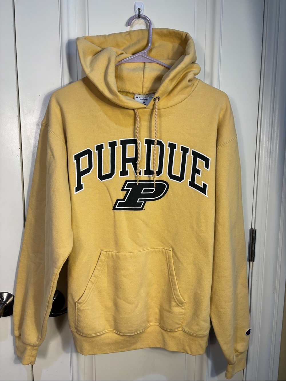 Champion Purdue University Hoodie Mens Yellow Sweatshirt Medium